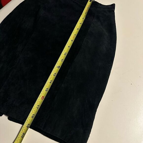 Vintage 90s Don’t Stop Brand Womens 100% Suede Black Leather Mini Skirts Size 5 - Picture 6 of 7